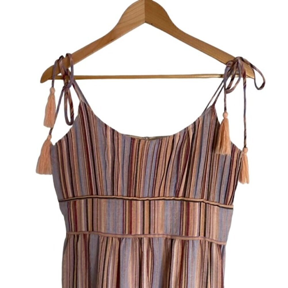 Allison New York Stripe Tie-Shoulder Dress in Lilac Stripes Medium - Picture 4 of 6